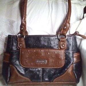 (KOLTOV) Blue and Brown Women's Handbag/Purse